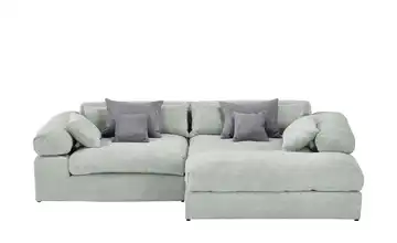 Ecksofa Lianea rechts Steingrau, Grau Cordstoff