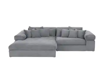Ecksofa Lianea links Grau Cordstoff