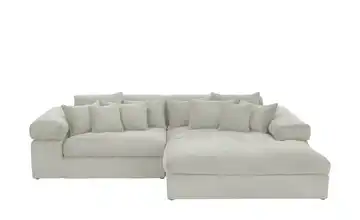 Ecksofa Lianea rechts Steingrau Cordstoff