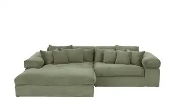 Ecksofa Lianea links Grün Cordstoff