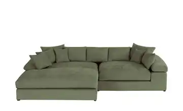 Ecksofa Lianea links Grün Chenille
