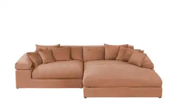 Ecksofa Lianea rechts Rostrot Webstoff