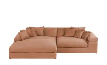 Ecksofa Lianea links Rostrot Webstoff