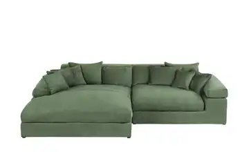 Ecksofa Lianea links Grün Webstoff