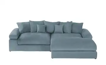 Ecksofa Whitney Blau Webstoff rechts