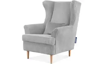 KONSIMO Ohrensessel Stralis Cordstoff Hellgrau