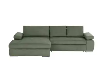 Ecksofa Ibby Flachgewebe fein links Grün