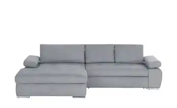 Ecksofa Ibby Flachgewebe fein links Grau