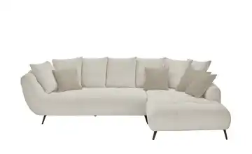 bobb Ecksofa Bellani III Webstoff rechts Creme