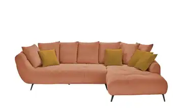 bobb Ecksofa Bellani III Webstoff rechts Kupferrot