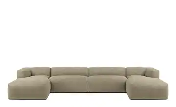 KONSIMO Wohnlandschaft Buffo Hellbraun Webstoff