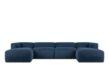 KONSIMO Wohnlandschaft Buffo Mitternachtsblau Cordstoff