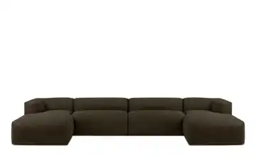 KONSIMO Wohnlandschaft Buffo Braun Webstoff