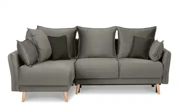 KONSIMO Ecksofa Belmos Grau links Velours
