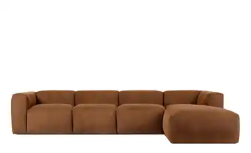 KONSIMO Ecksofa Buffo 365 cm Dunkelorange rechts 6