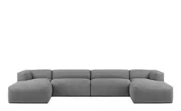 KONSIMO Wohnlandschaft Buffo Silbergrau Webstoff