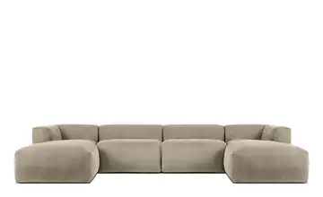 KONSIMO Wohnlandschaft Buffo Beige Cordstoff