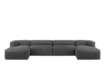 KONSIMO Wohnlandschaft Buffo Steingrau Webstoff