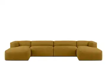 KONSIMO Wohnlandschaft Buffo Honiggelb Webstoff