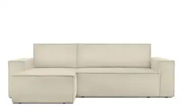 KONSIMO Ecksofa Napi Breite Armlehnen 262 cm Cremeweiß