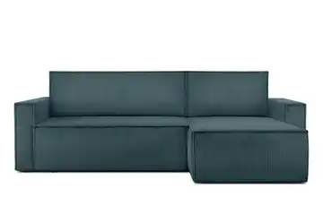 KONSIMO Ecksofa Napi Schmale Armlehnen 246 cm Blau