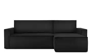 KONSIMO Ecksofa Napi Schmale Armlehnen 246 cm Schwarz