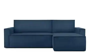 KONSIMO Ecksofa Napi Schmale Armlehnen 246 cm Mitternachtsblau