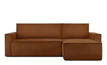 KONSIMO Ecksofa Napi Schmale Armlehnen 246 cm Dunkelorange