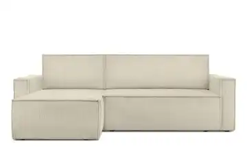 KONSIMO Ecksofa Napi Schmale Armlehnen 246 cm Cremeweiß