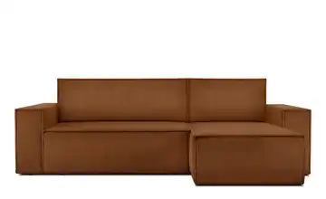 KONSIMO Ecksofa Napi Breite Armlehnen 262 cm Dunkelorange