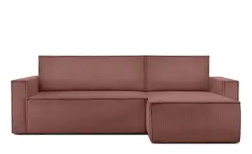 KONSIMO Ecksofa Napi Schmale Armlehnen 246 cm Rosé