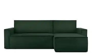 KONSIMO Ecksofa Napi Schmale Armlehnen 246 cm Dunkelgrün