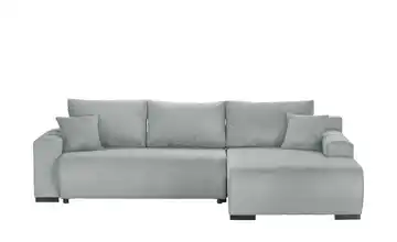 Ecksofa Nelly Hellgrau rechts Cordstoff