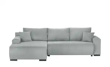 Ecksofa Nelly Hellgrau links Cordstoff