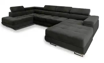 MASSENO Wohnlandschaft Casone Schwarz links