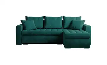 Ecksofa mit Schlaffunktion Luis Dunkelgrün rechts