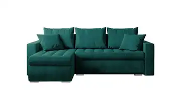 Ecksofa mit Schlaffunktion Luis Dunkelgrün links