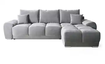 Ecksofa mit Schlaffunktion Nubes Hellgrau rechts