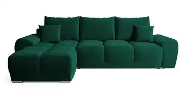 Ecksofa mit Schlaffunktion Nubes Dunkelgrün links