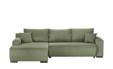Ecksofa Nelly Olivgrün links Cordstoff