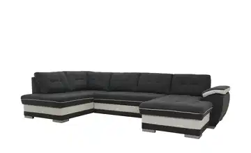 Wohnlandschaft Marc links Schwarz, Weiß