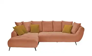 bobb Ecksofa Bellani III Webstoff links Kupferrot