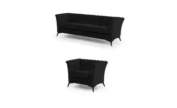 Polstergarnitur 3+1 Schwarz