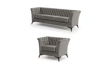 Polstergarnitur 3+1 Schwarz Grau