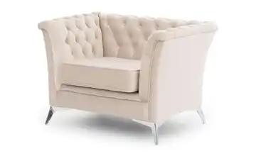 Sessel verchromt Beige