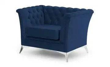 Sessel verchromt Blau