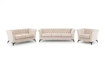 S-STYLE Polstergarnitur 3+2+1 Wilhelm Schwarz Beige