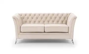 Einzelsofa Wilhelm verchromt Beige