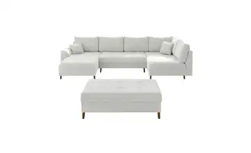 S-STYLE Wohnlandschaft mit Hocker Lars links Weiß