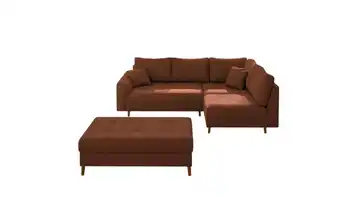 S-STYLE Ecksofa mit Hocker Maya Terracotta rechts